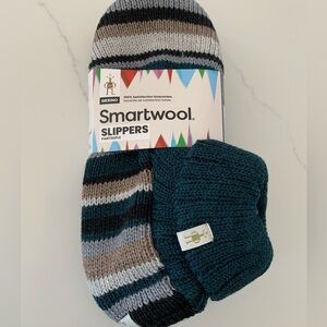 SmartWool XL Hudson Trail Pattern Merino Wool Slipper Twilight Blue Heather NWT